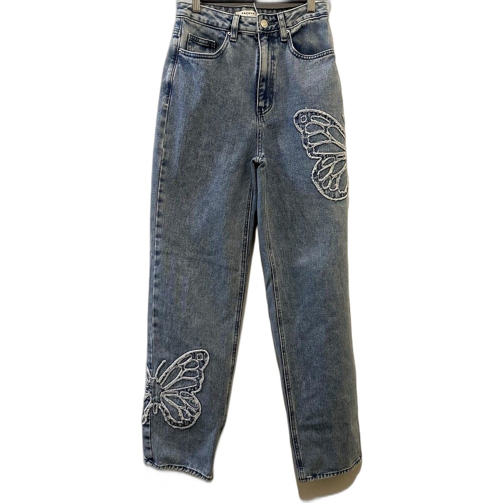 PacSun 90’s Boyfriend Butterfly Embroidered Jeans – Size 26